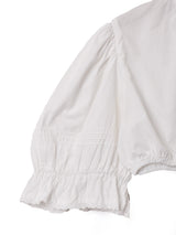 ボリュームスリーブ 半袖 クロップドブラウス