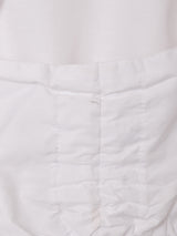 フリルカラー 半袖 クロップドブラウス