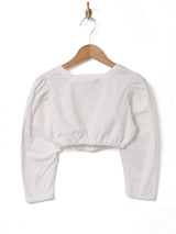 スクエアネック 7分袖 クロップドブラウス