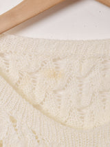 透かし編み 半袖セーター