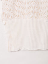 透かし編み 半袖トップス