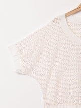 透かし編み 半袖トップス