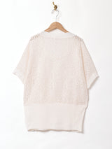 透かし編み 半袖トップス