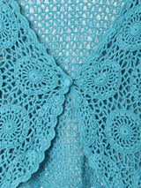 長袖 クロシェカーディガン