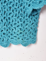 長袖 クロシェカーディガン