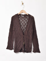 透かし編み カーディガン