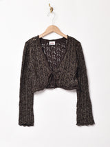 ラメ 透かし編みボレロ