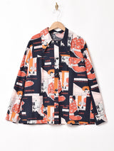 総柄 長袖シャツ