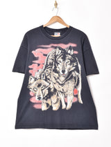 アメリカ製 オオカミ プリントTシャツ