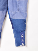 リメイク ユーロワーク パッチワーク レースアップジョッパーズパンツ W30