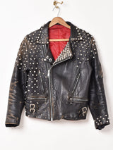 リメイク スタッズ ダブルライダースジャケット