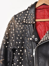 リメイク スタッズ ダブルライダースジャケット