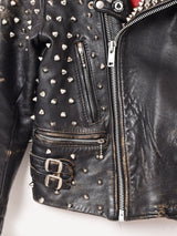 リメイク スタッズ ダブルライダースジャケット