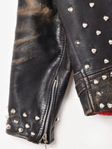 リメイク スタッズ ダブルライダースジャケット