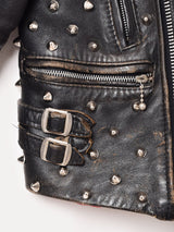 リメイク スタッズ ダブルライダースジャケット