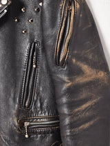 リメイク スタッズ ダブルライダースジャケット