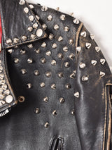 リメイク スタッズ ダブルライダースジャケット