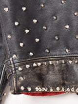 リメイク スタッズ ダブルライダースジャケット