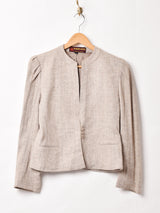 ルーマニア製 ノーカラー パフスリーブジャケット