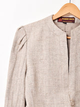 ルーマニア製 ノーカラー パフスリーブジャケット