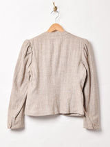 ルーマニア製 ノーカラー パフスリーブジャケット