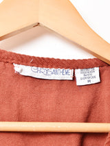 後染め 花刺繍 コットンベスト