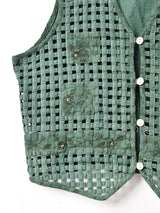 後染め 刺繍 コットンベスト