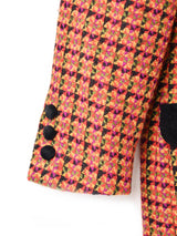 総柄 ベロア切り替え ジャケット