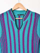 ストライプ ニットワンピース