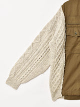 リメイク アランニット×ミリタリージャケット