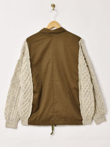 リメイク アランニット×ミリタリージャケット