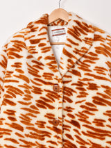 総柄 フェイクファーコート