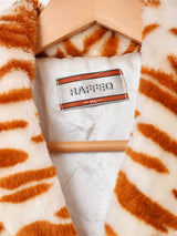 総柄 フェイクファーコート