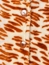 総柄 フェイクファーコート