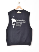 プリント スリーブレス スウェットシャツ