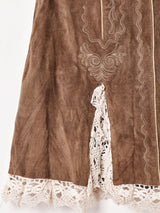 スエード フリルミニスカート