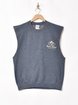 プリント スリーブレス スウェットシャツ