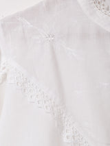 オーストリア製 レースカラー 7分袖 ブラウス