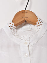 オーストリア製 レースカラー 7分袖 ブラウス