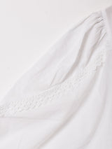 オーストリア製 レースカラー 7分袖 ブラウス