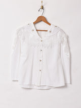 ビッグカラー 7分袖 ブラウス