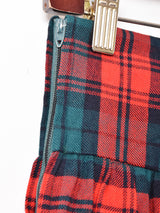 タータンチェック柄 ティアードウールスカート