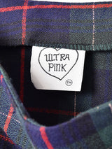 タータンチェック柄 サイドボタンスカート