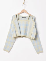 【2色展開】Meridianギンガムチェック キャミセットカーディガン