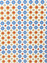 コモン柄 ノーカラー プルオーバー 半袖シャツ