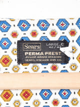 コモン柄 ノーカラー プルオーバー 半袖シャツ