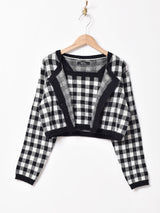 【2色展開】Meridianギンガムチェック キャミセットカーディガン