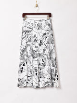 総柄 プリーツスカート