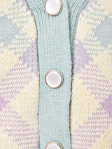 Meridianパステルカラー チェック柄カーディガン