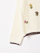 Meridianフラワー刺繍 カーディガン
